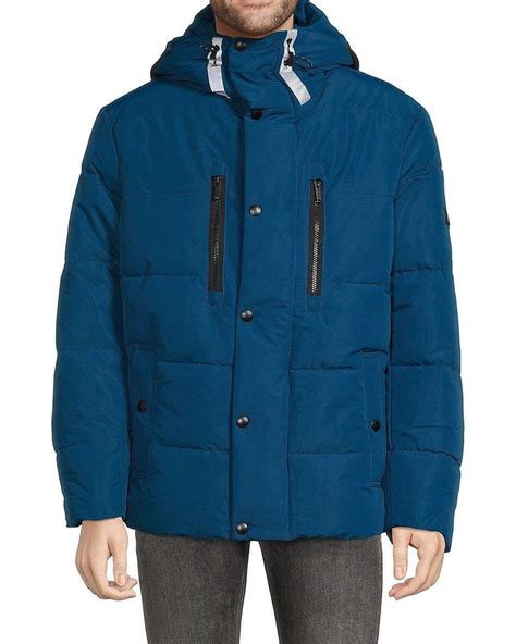 Michael Kors Men's Heavyweight Hooded Long Puffer Coat 